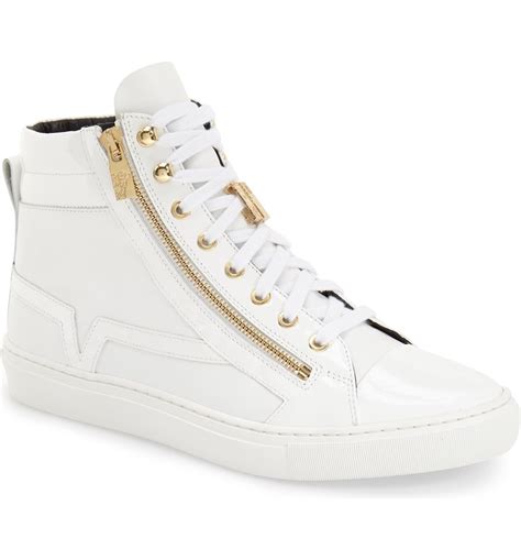 versace colorful top|Versace high top sneakers.